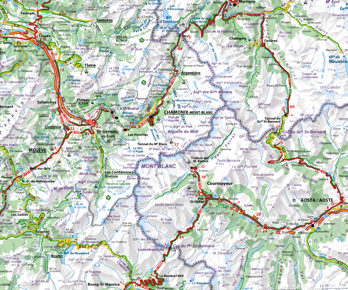 Tour Du Mont Blanc Route Map